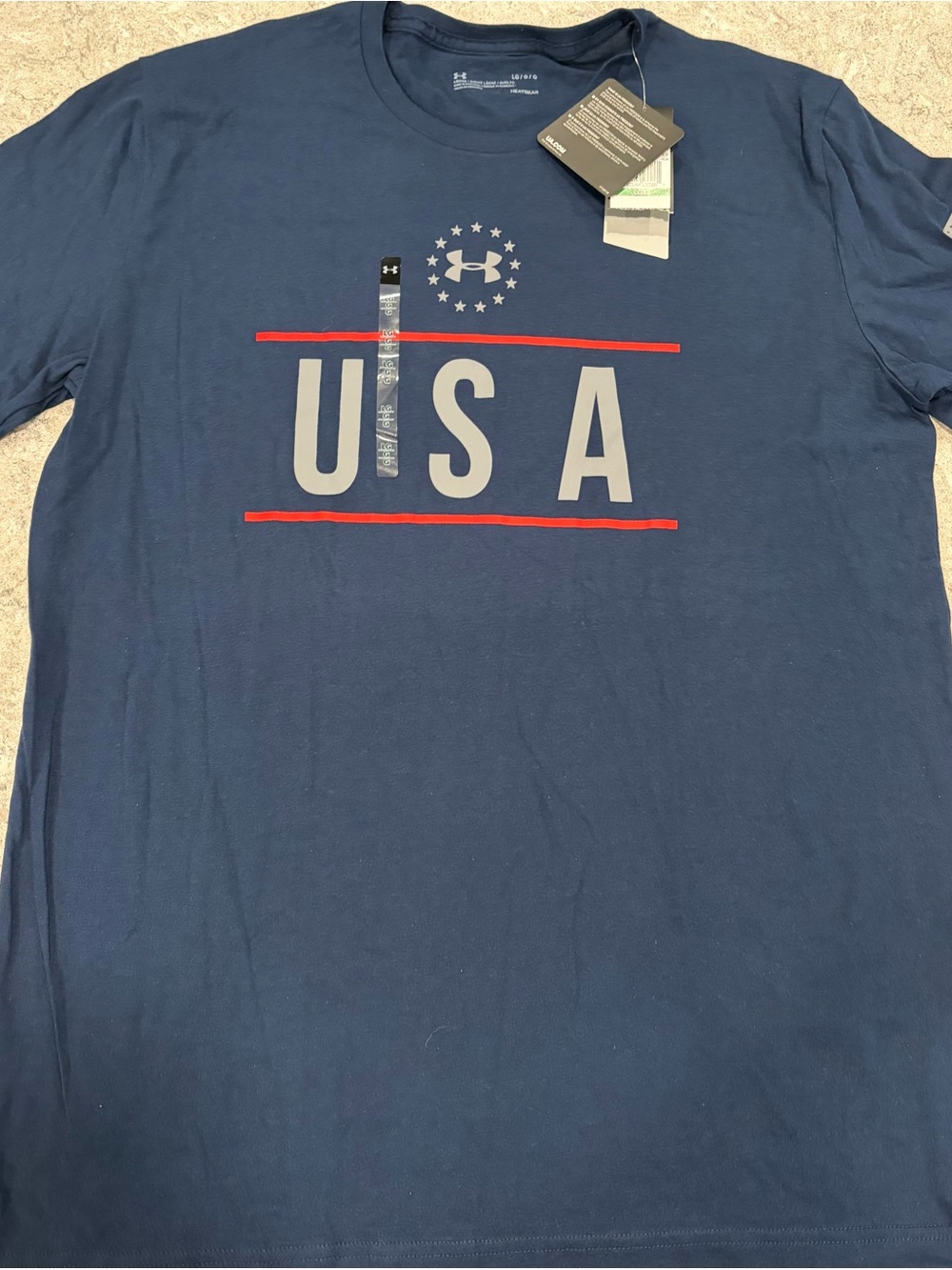 Under Armour Freedom Navy Blue USA Graphic Short-Sleeve Tee-Large NWT